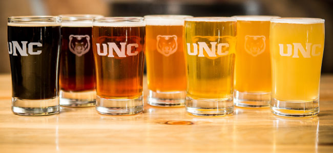UNC beer sampling glasses